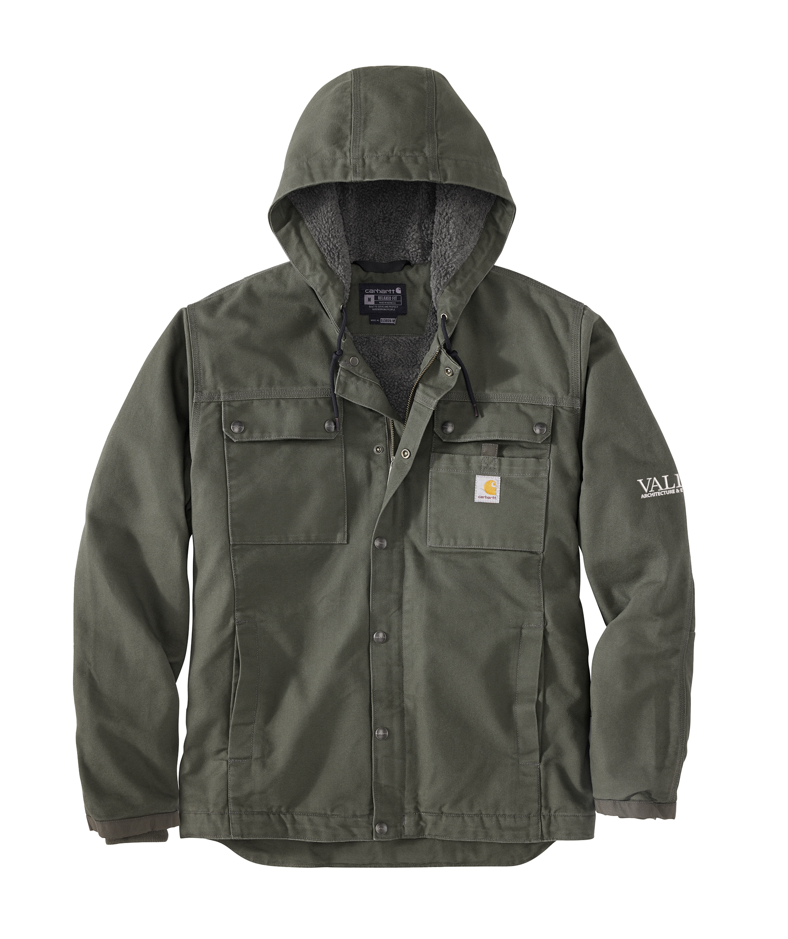 Carhartt Men's Relaxed Fit Washed Duck Sherpa-Lined Utility Jacket