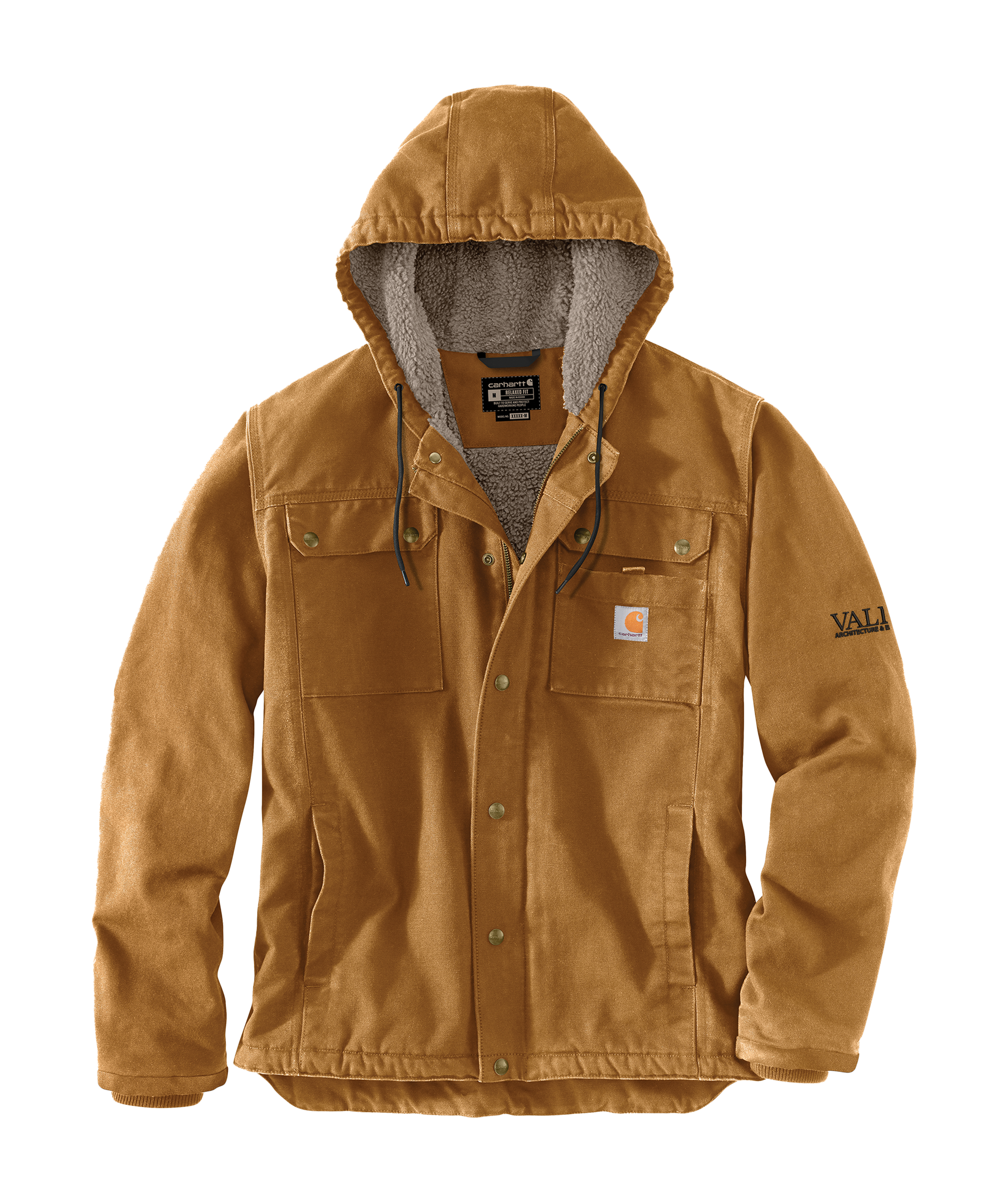 Carhartt Men's Relaxed Fit Washed Duck Sherpa-Lined Utility Jacket